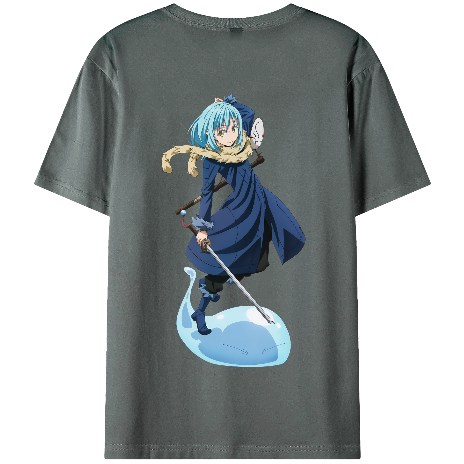 （画像用） 転スラ Regarding Reincarnated to Slime 綿100％半袖Tシャツ（背面プリント）